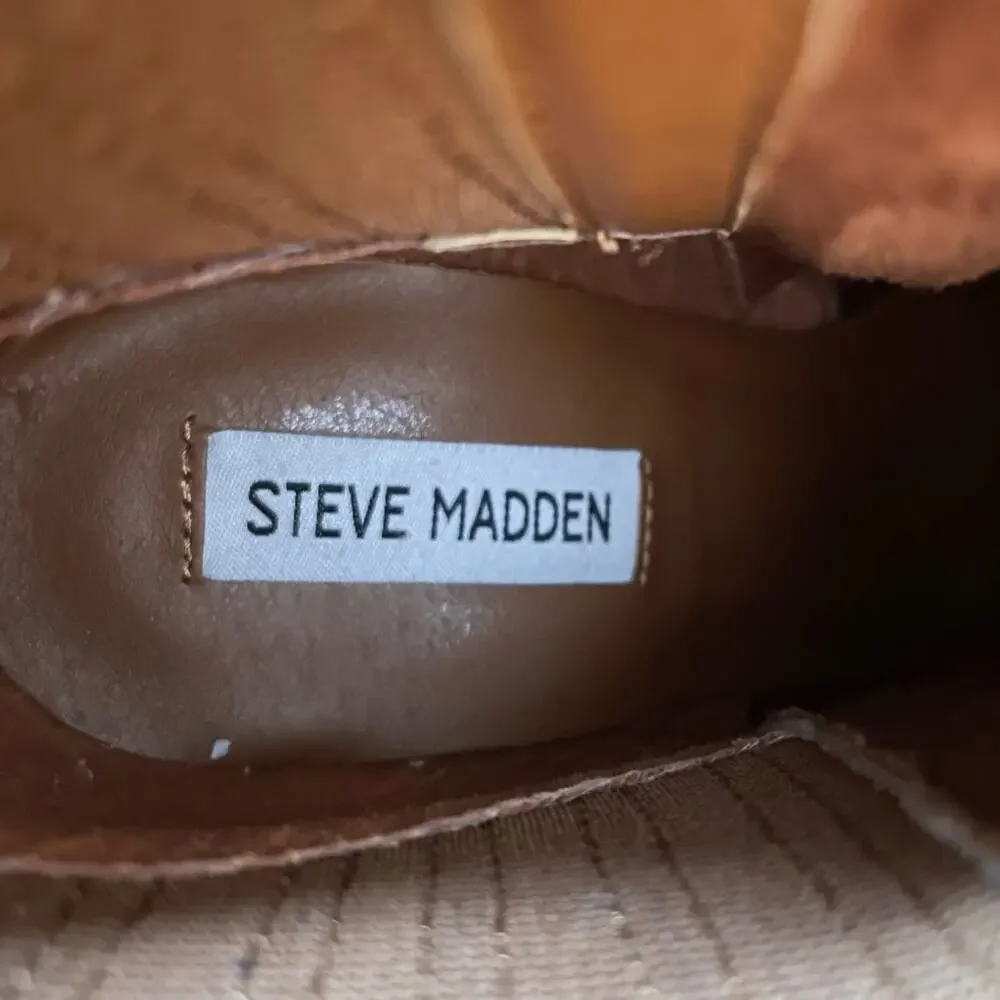 Steve Madden NEW Joa Vegan Suede Leather Ankle Boots Western - Size 9.5
